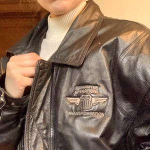Vintage 100% leather men’s jacket - XL